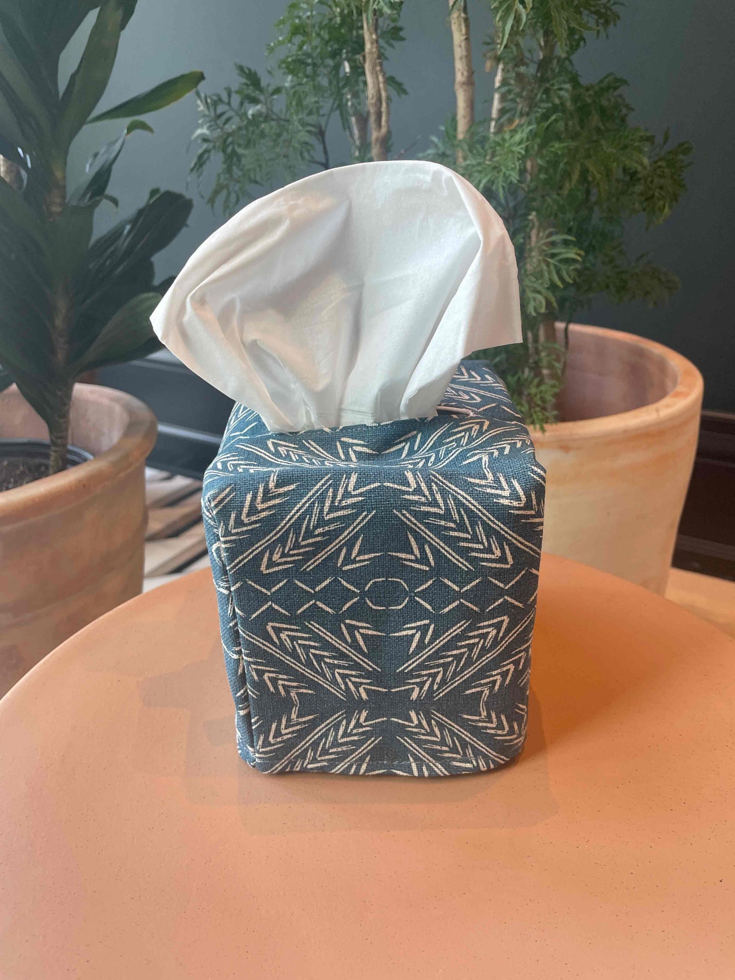 Denim Aztec Tissue Box Cover