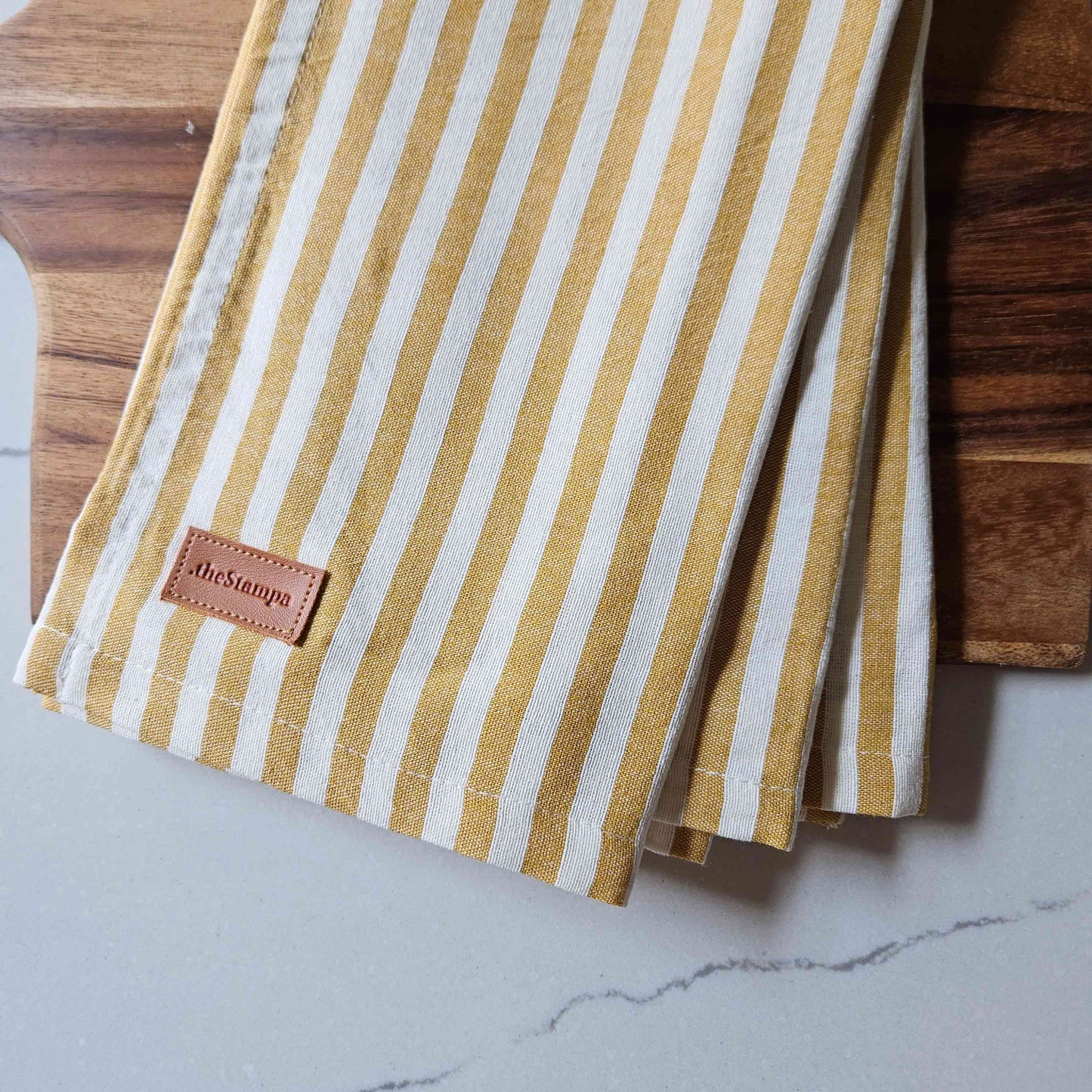 Linen Napkins - Saffron Stripes - Set of 4