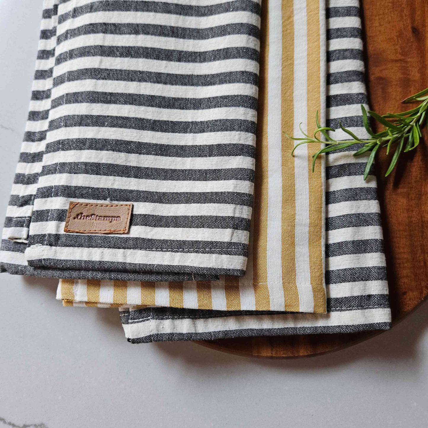 Linen Napkins - Saffron Stripes - Set of 4