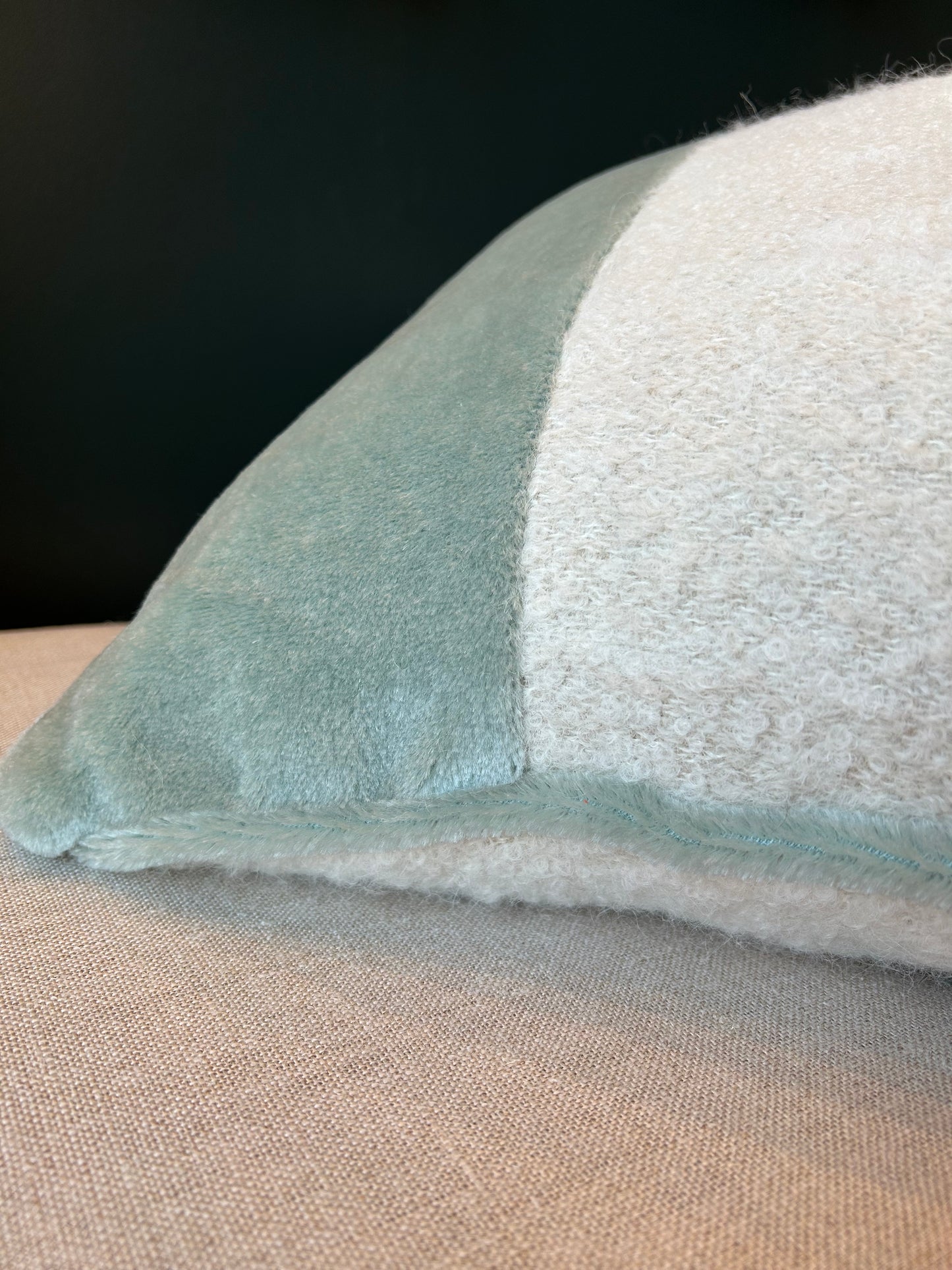 Snow & A Touch of Mint Cushion
