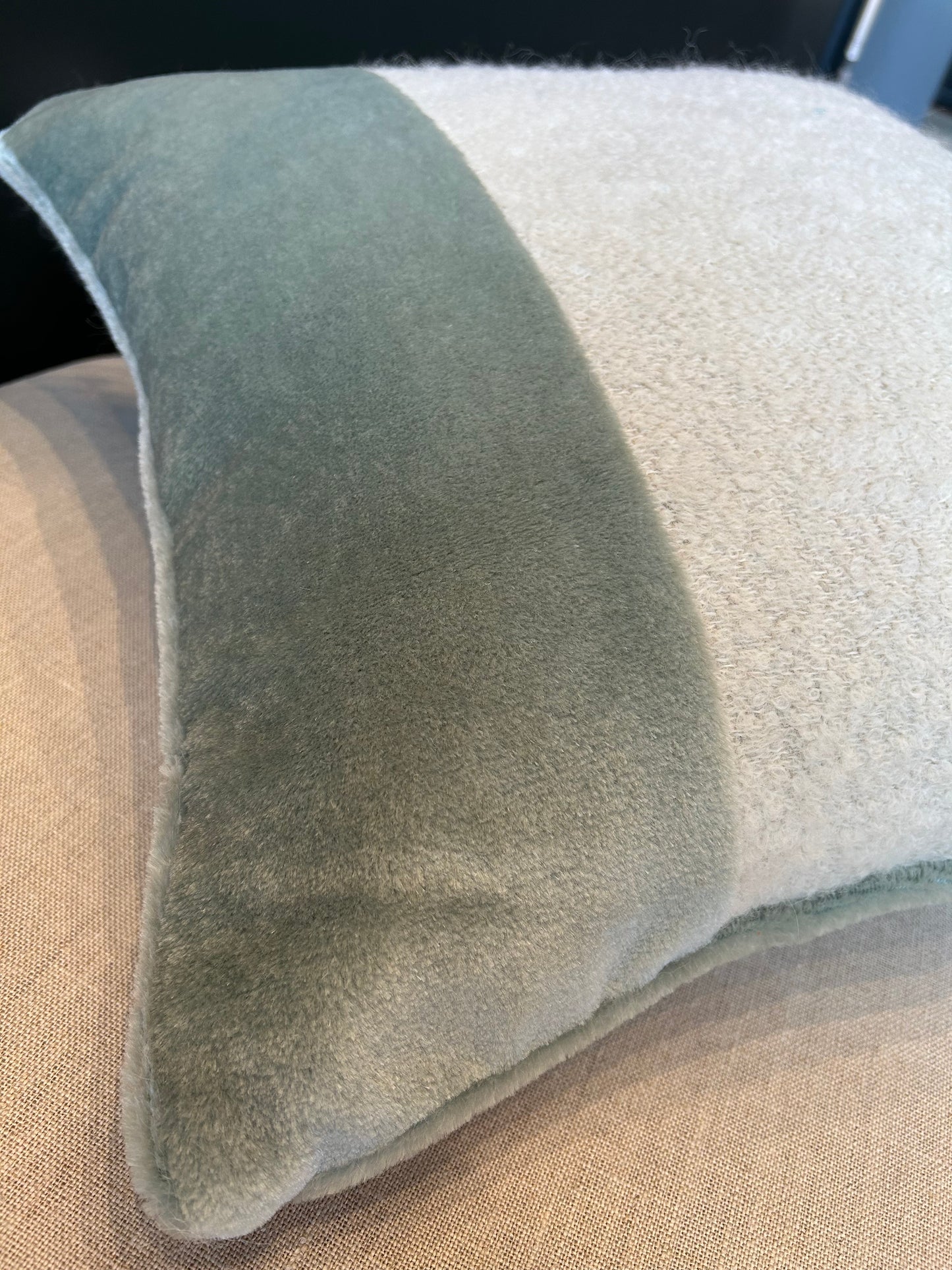 Snow & A Touch of Mint Cushion