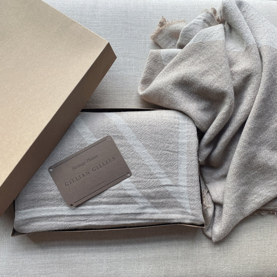 Geometric Throw - 100% Laundered Cashmere