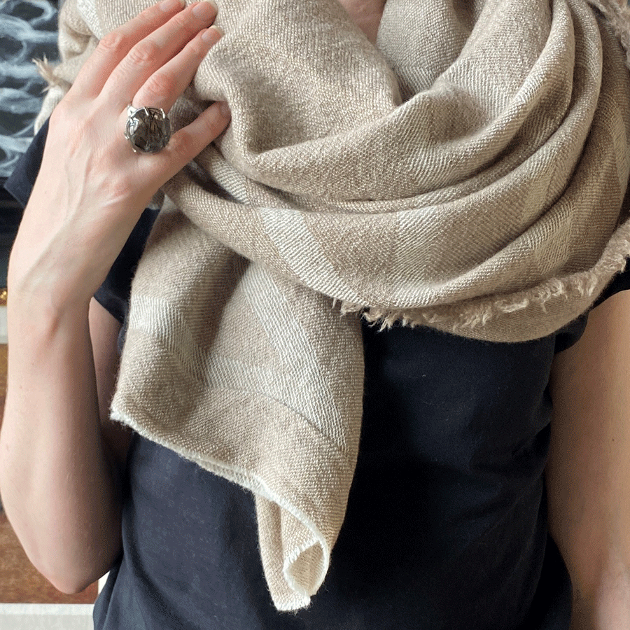 Geometric Throw - 100% Laundered Cashmere