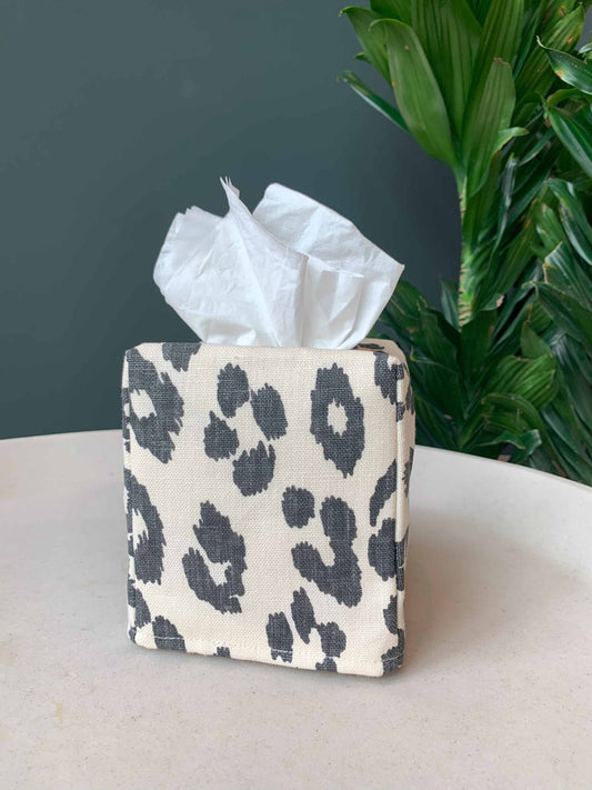 Black & White Leopard Tissue Box Cover