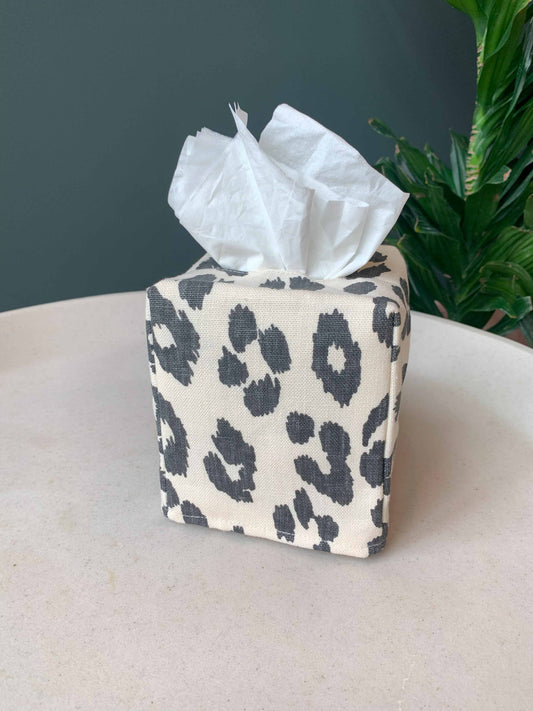 Black & White Leopard Tissue Box Cover