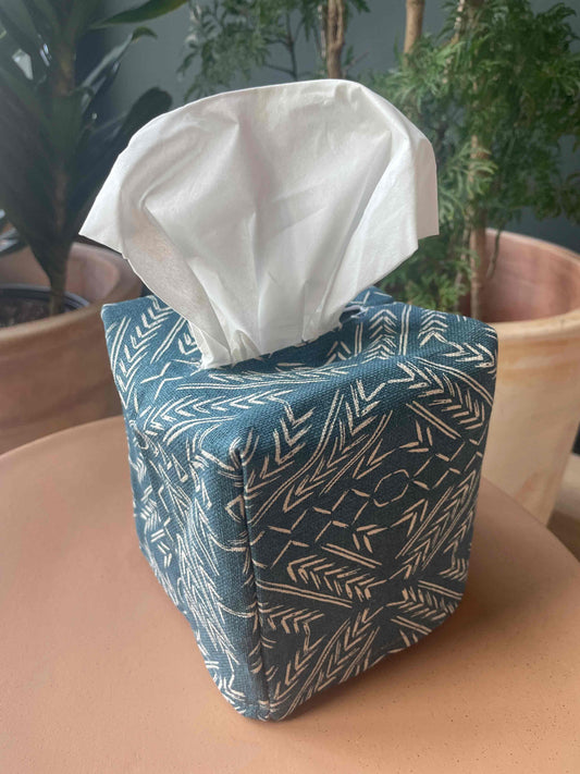 Denim Aztec Tissue Box Cover