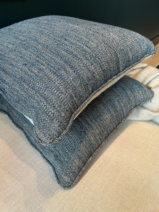 Classic Navy & Linen Cushion