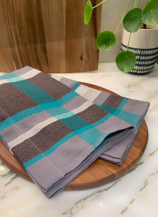 Aqua Multi-Stripe Studio Tea Towels – Set of 2
