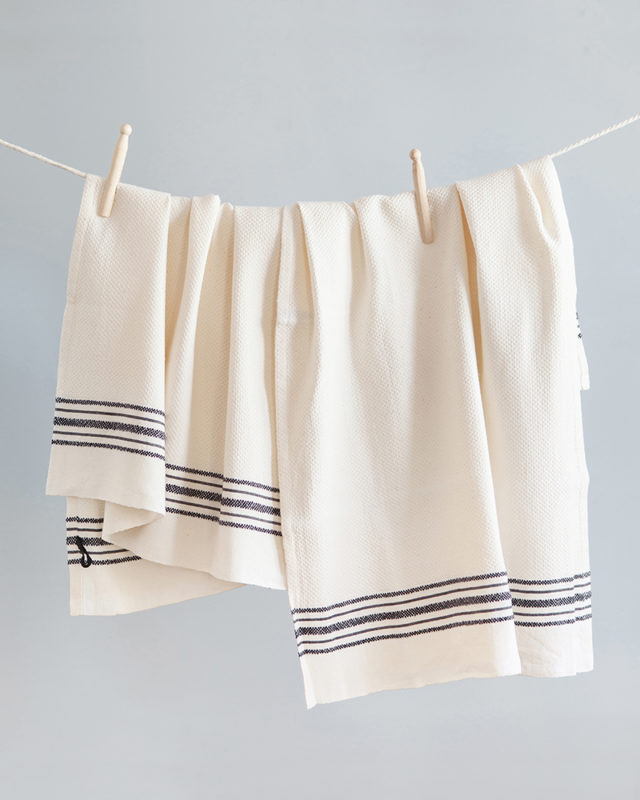 Utility Cloth - Cream & French Navy