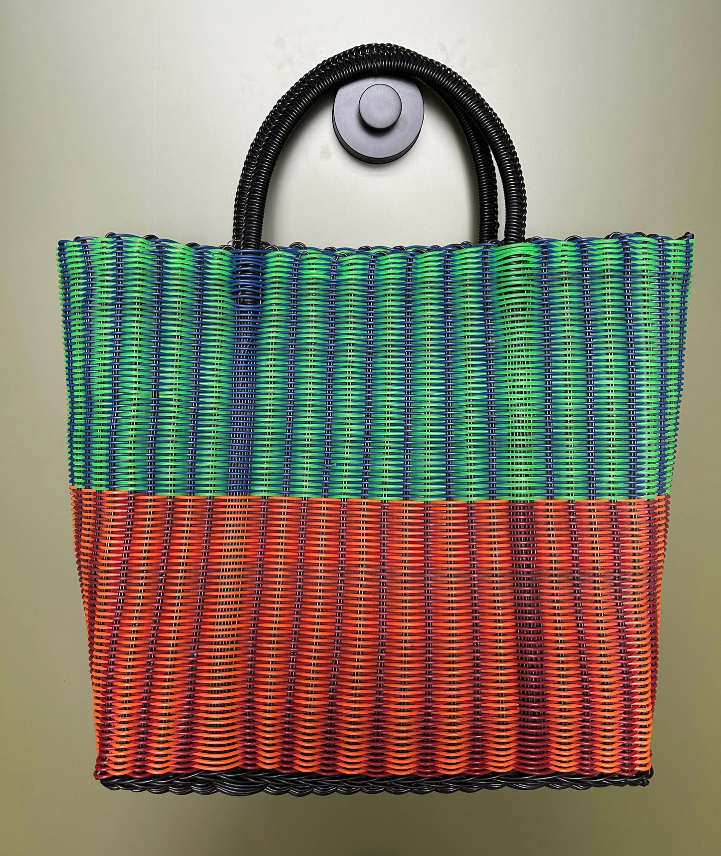 Lime, Denim, Salmon & Cherry Stripe Weave Bag