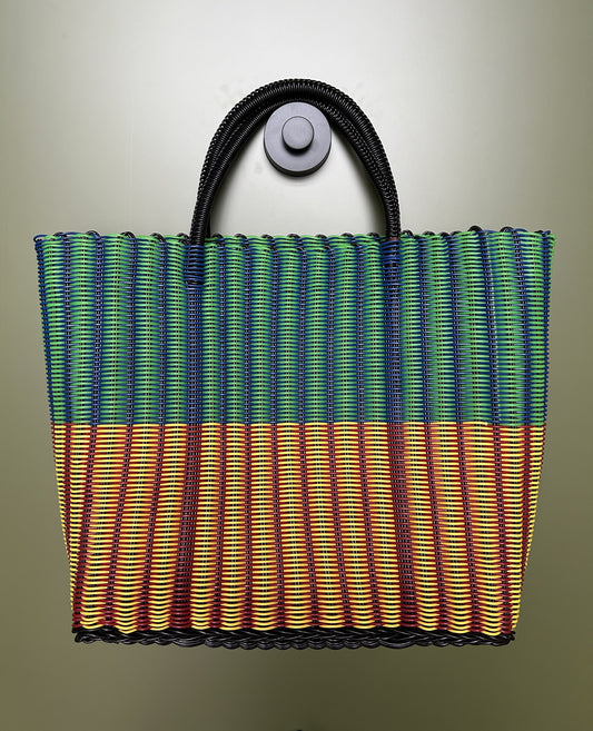 Lime, Denim, Cherry & Sunshine Stripe Weave Bag