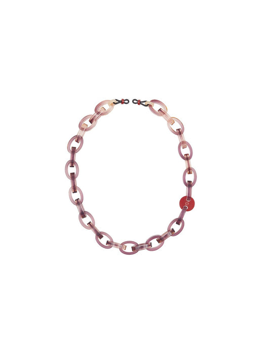 Vita Chunky Acetate Glasses Chain - Rose